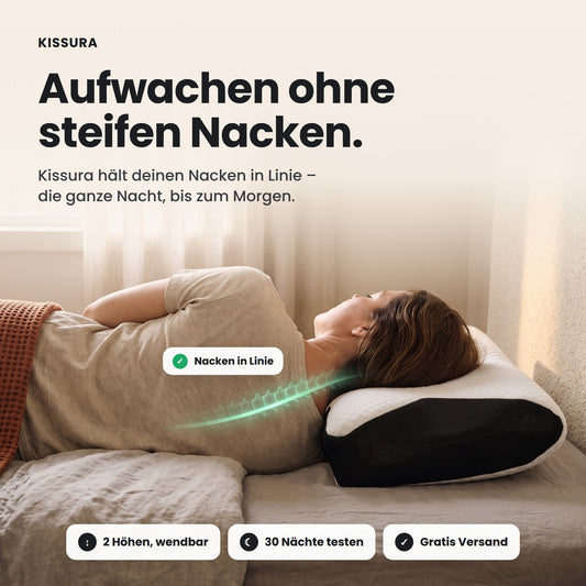 Kissura Nackenstützkissen – Aufwachen ohne steifen Nacken